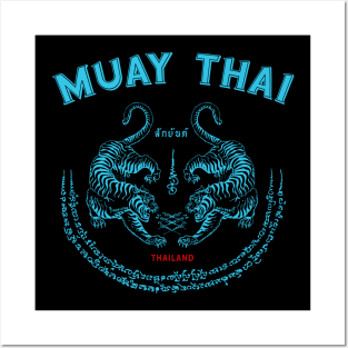 Muay Thai Tiger Sak Yant Tattoo Kickboxing Thailand Posters and Art